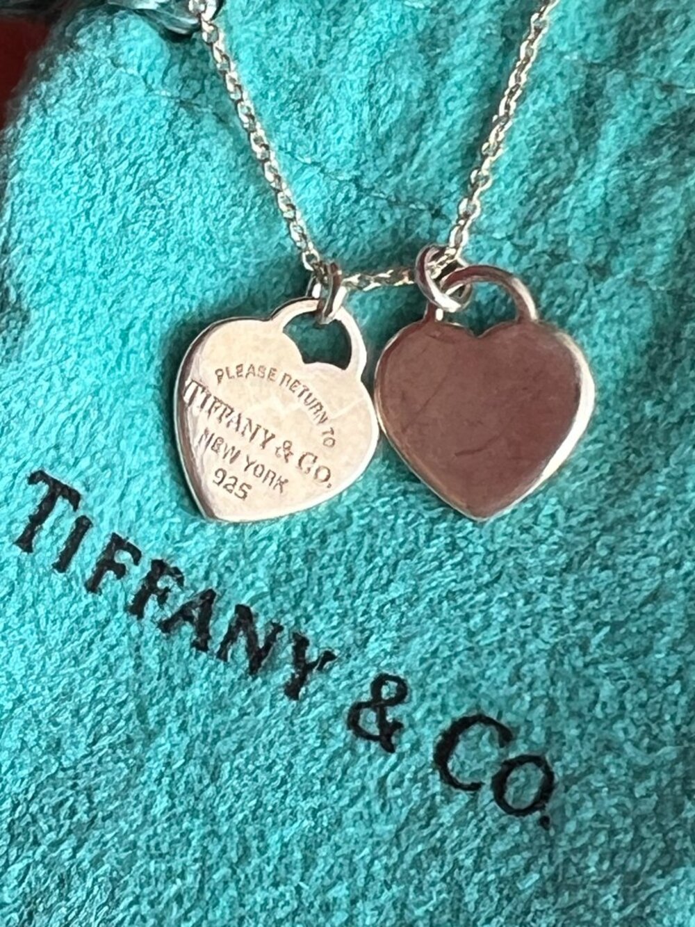 Tiffany & Co Sterling Silver Return to Tiffany Double Heart Tag Necklace - Picture 5 of 12